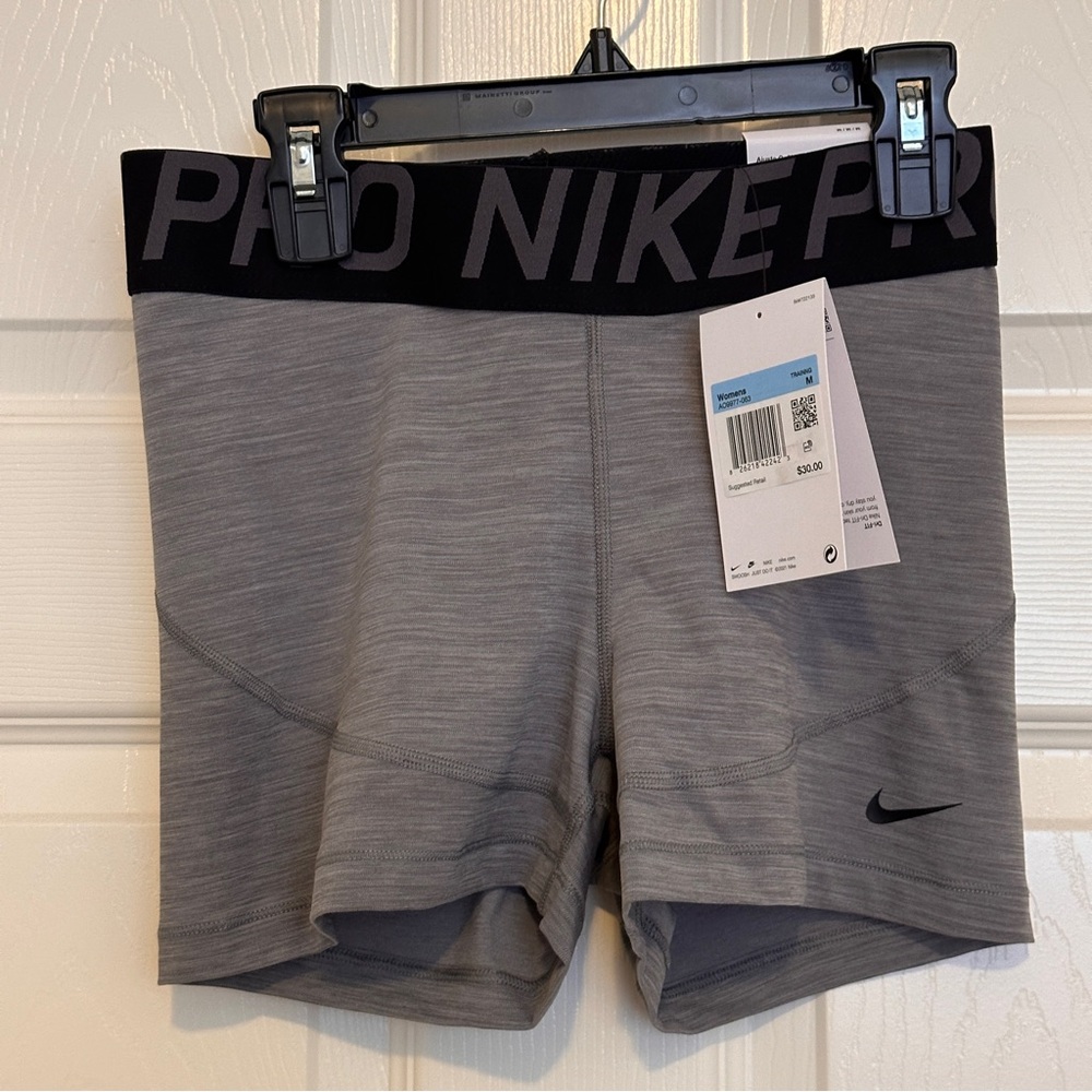 New Nike Pro 3” Shorts Gray Athletic Shorts Womens Medium